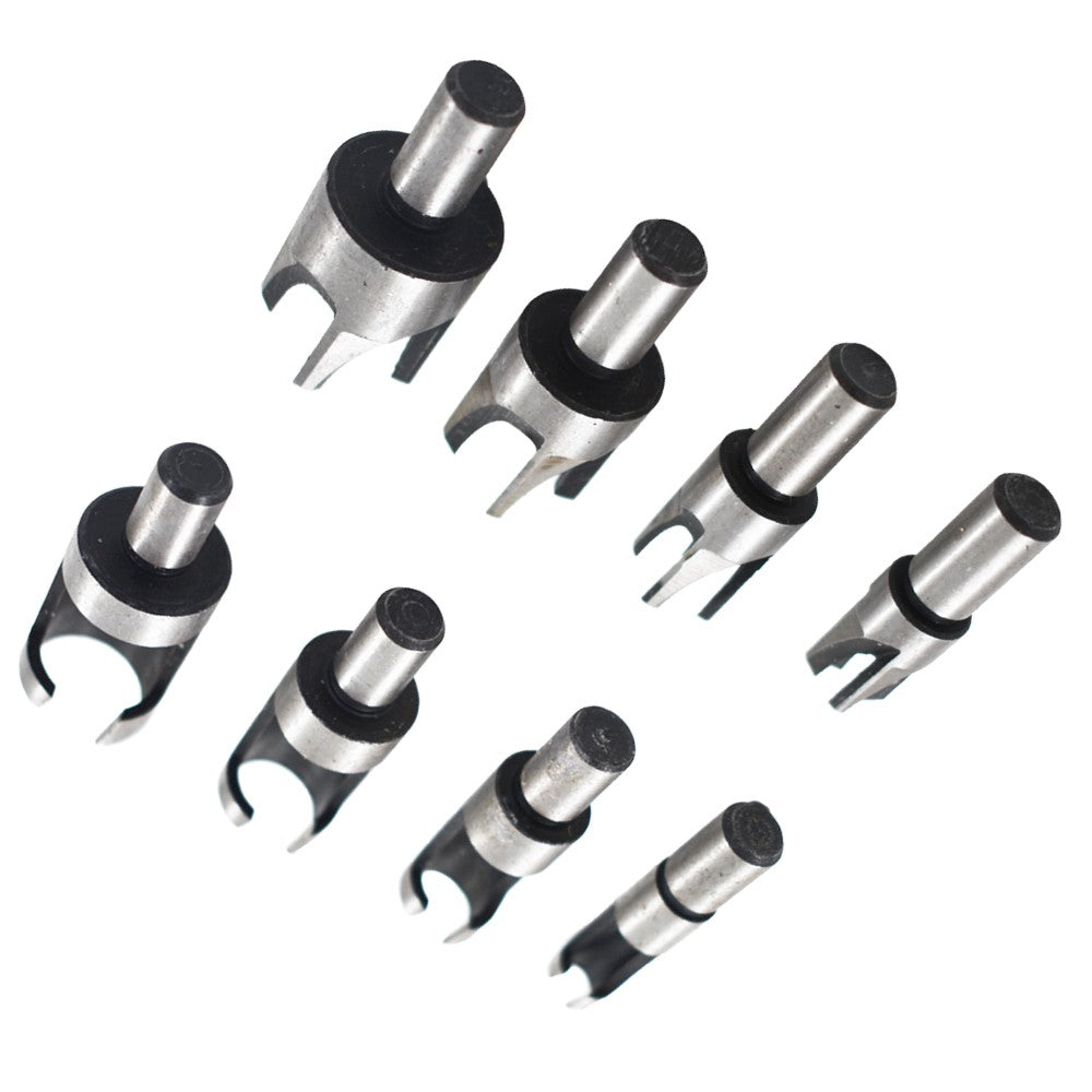 8 Piece Wood Plug Cutter Set Carbon Steel Dowel and Plug Maker
