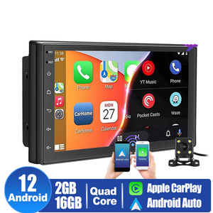 7 Inch Android 12 CarPlay Car Stereo GPS Navigation Radio Double 2 DIN + Camera