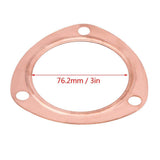 3 in Copper Exhaust Collector Gaskets, 3-Bolt, Pair
