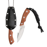 DURATECH 6 Inch Full-Tang Fixed Blade Neck Knife with Sheath and Paracord