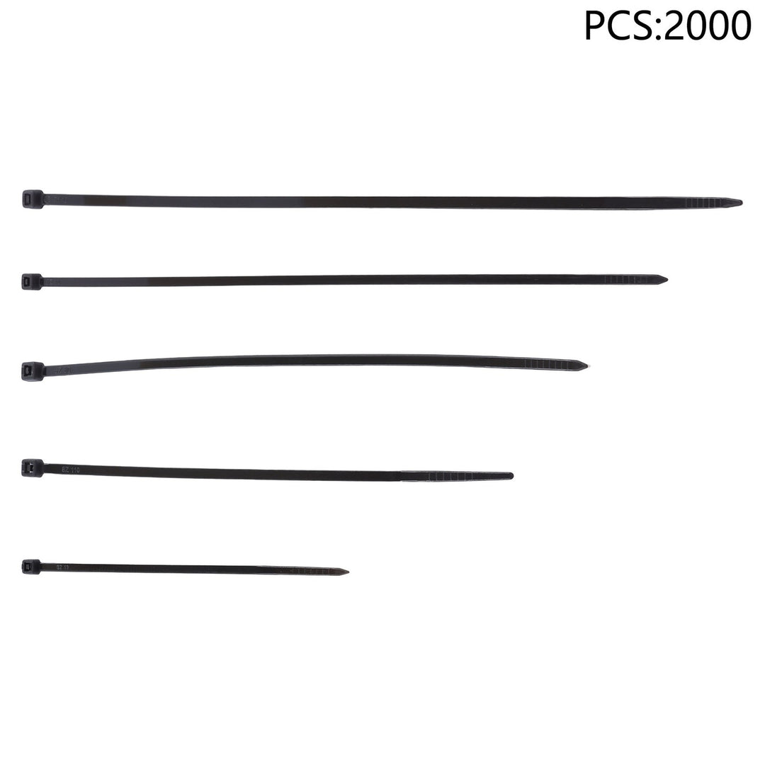 Nylon Cable Ties 2000 Pack Assorted 4 6 8 10 12 Inch