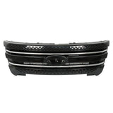Black and Chrome Front Upper and Lower Grille Set for 2011-2015 Ford Explorer