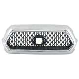 Front Upper Grille Chrome and Gray for 2016-2021 Toyota Tacoma