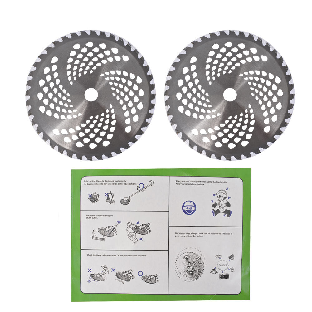 10 Inch 40 Tooth Carbide Tip Brush Cutter Blade 2 Pack