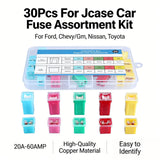 30Pcs Car Fuse Assortment Kit, Tall/Std and Low Profile For Jcase Box Shaped F – product image
