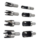 8 Piece Wood Plug Cutter Set Carbon Steel Dowel and Plug Maker