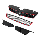 Black Front Bumper Upper and Lower Grille Set for 2011-2014 Volkswagen Jetta