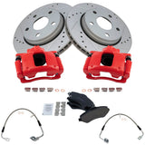 Front Performance Brake Pad, Coated Rotor & Caliper Kit for 2007 Jeep Wrangler