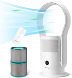 HAUSHOF Bladeless Tower Fan and Air Purifier with Remote, H13 HEPA