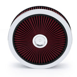 14 x 3 inch Round Air Cleaner with Washable Filter and Chrome Lid for 5-1/8 inch Carburetors AIT17R