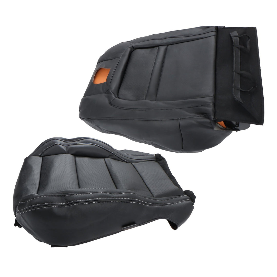 Right Passenger Side Bottom and Top Seat Cover Black for 2015-2023 Ford Mustang