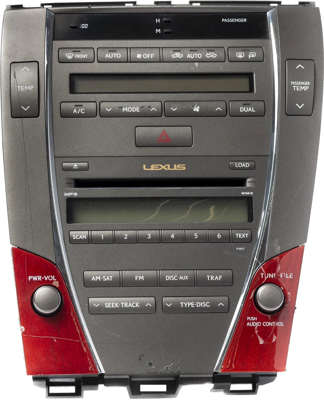 2007-09 Lexus ES350 AM FM SAT Radio 6 Disc CD Player 86120-33720 Face Code P1807 - product image