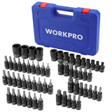 WORKPRO 60-Piece Master Torx Bit and E-Torx Socket Set 075101
