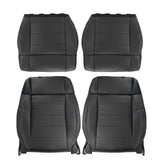 Black Leather Front Seat Cover Set Top and Bottom for 2008-2012 Jeep Wrangler