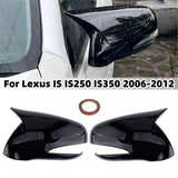 Car Glossy Blcak Rearview Mirror Cover Cap For 2006-12 Lexus IS IS250 IS350 ISF – product image 2