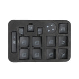 Window and Door Switch Button Cover Set 14 Piece for Mercedes-Benz C E GLK ML CLS