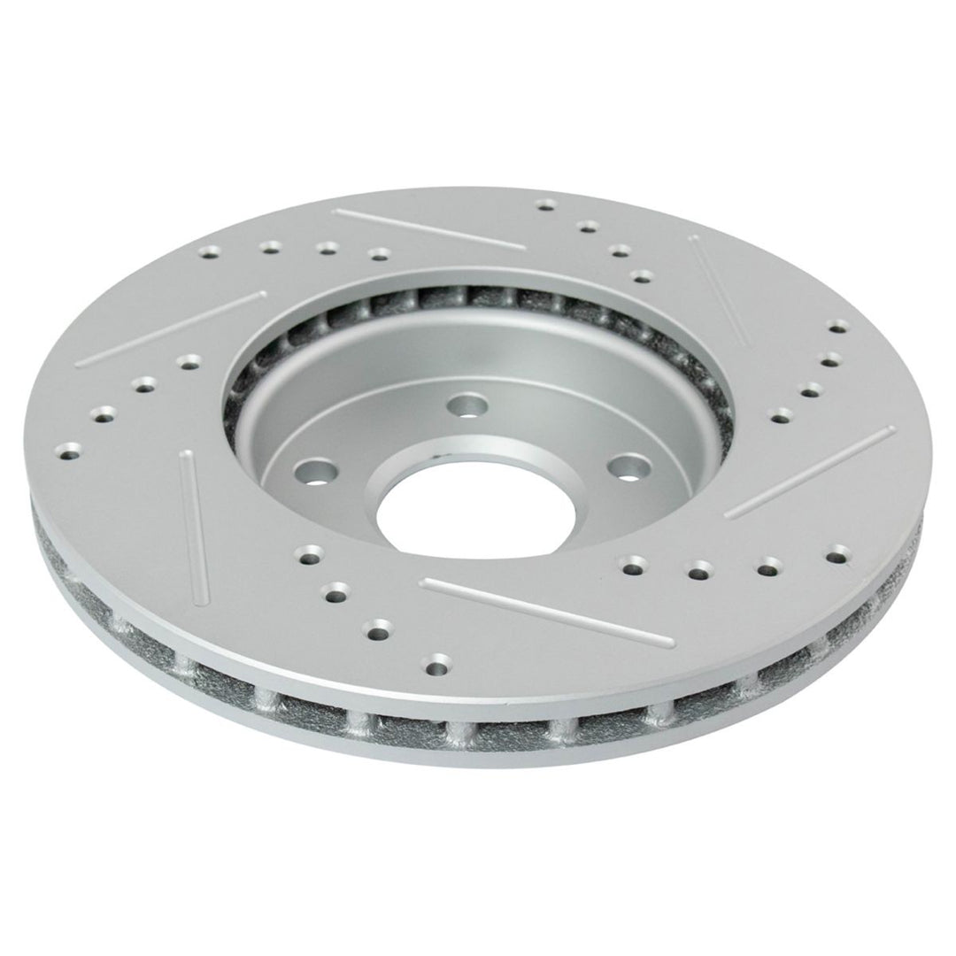 Front Ceramic Brake Pad and Drilled Rotor Kit for 2012-2018 Ford Focus and 2013-2018 C-Max