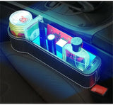 Left Side Car Seat Crevice Gap Storage Box Cup Holder 2 USB Colorful LED Light – product image 4