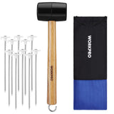 WORKPRO Tent Stakes and 16 oz Rubber Mallet Set