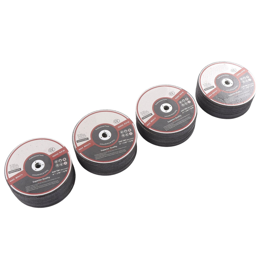 4 x 1/16 x 3/8 Inch Cut Off Wheels for Metal and Stainless Steel 100 Pack