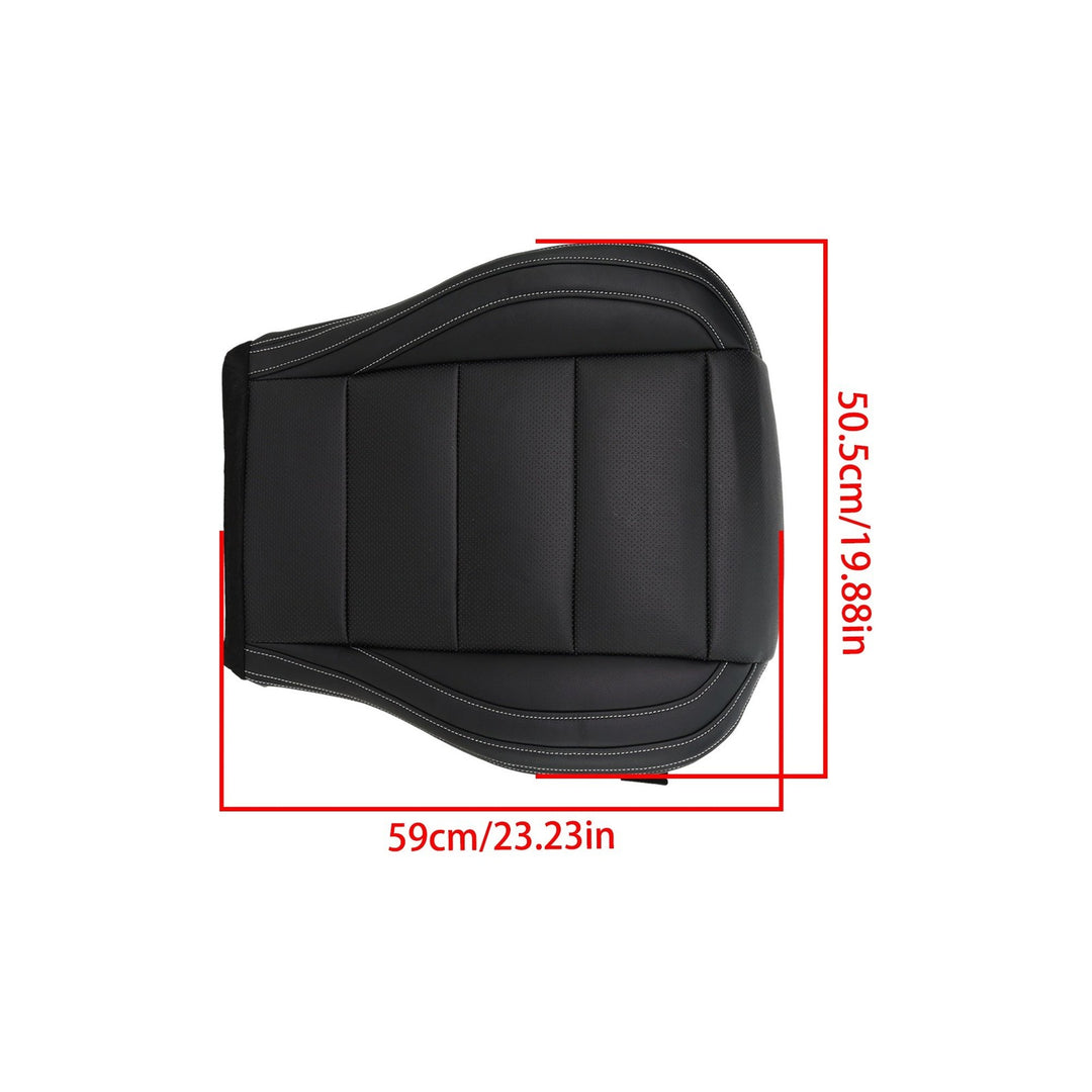 Black Leather Front Bottom Seat Cover Pair for 2015-2023 Ford Mustang