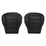 Black Leather Front Bottom Seat Cover Pair for 2015-2023 Ford Mustang