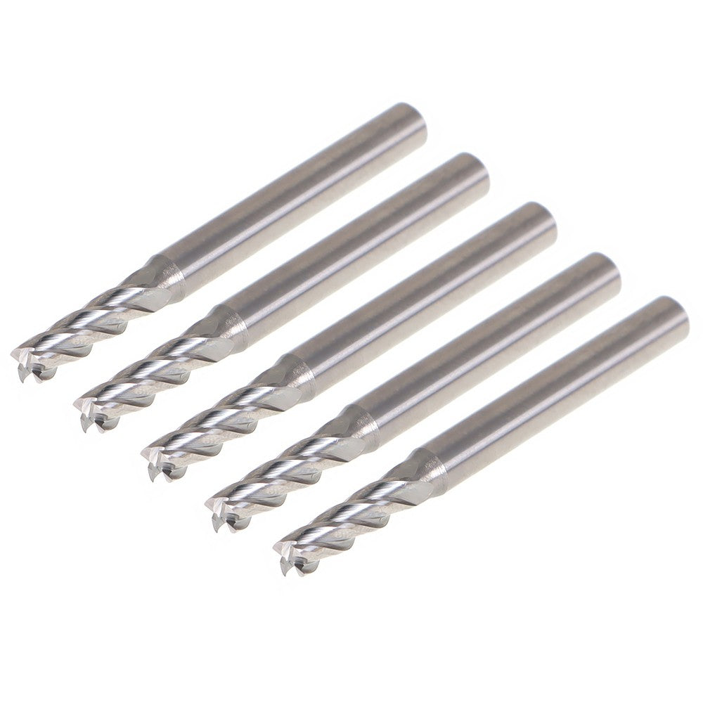 Carbide End Mill 5 Pack 5/32 Inch 4 Flute 2 Inch Overall Length