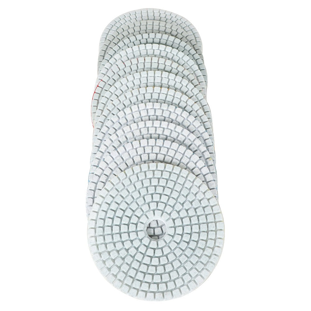 4 Inch Diamond Polishing Pad Set 12 Piece Wet Dry for Granite Concrete Marble