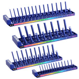 WORKPRO 4-Piece Socket Organizer Set 1/4, 3/8 and 1/2 Inch Drive Metric