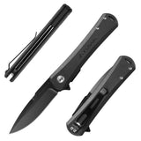 FLISSA 4.5 Inch Folding Pocket Knife D2 Blade with G10 Handle and Liner Lock