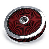 14 x 3 inch Round Air Cleaner with Washable Filter and Chrome Lid for 5-1/8 inch Carburetors AIT17R