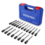 WORKPRO 19-Piece 3/8 Inch Drive Extra Long Hex Bit Socket Set
