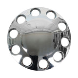 Chrome Front Axle Hub Covers with 33mm Lug Nut Covers for Semi Trucks Set of 2