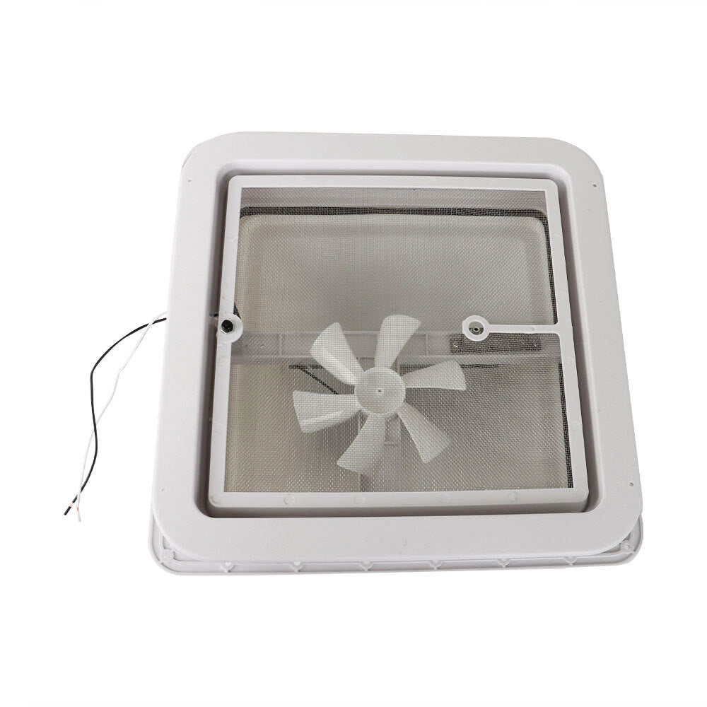 14 x 14 Inch 12V RV Roof Vent Fan Kit White for Campers and Trailers