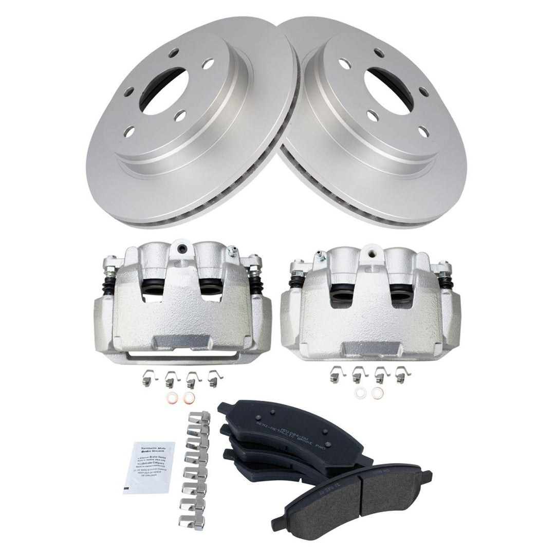 Front Semi-Metallic Brake Pad, Rotor & Caliper Kit for 2009-2018 Ram 1500