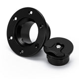Aircraft Style Pop-Up Fuel Cap with Filler Neck 6-Bolt Flush Mount Black SLYXG01-BK