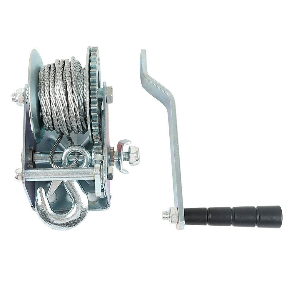 Hand Crank Winch 600 lb with Steel Cable