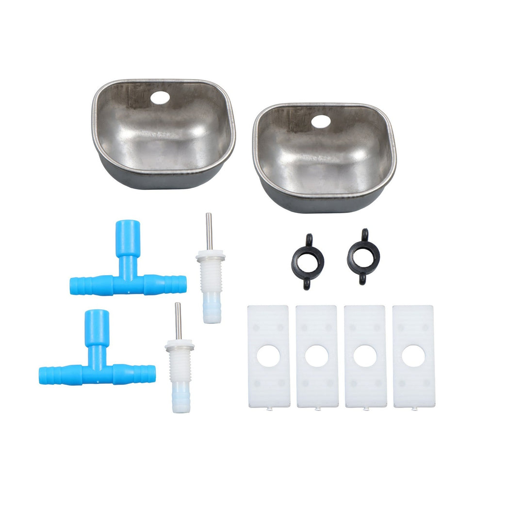 Auto Fill Cup Waterer Kit 2 Pack for Chickens and Rabbits