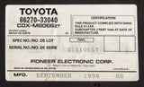 1997-2001 Lexus ES300 6-Disc Cartridge CD Player Changer Part Number 86270-33040 - product image