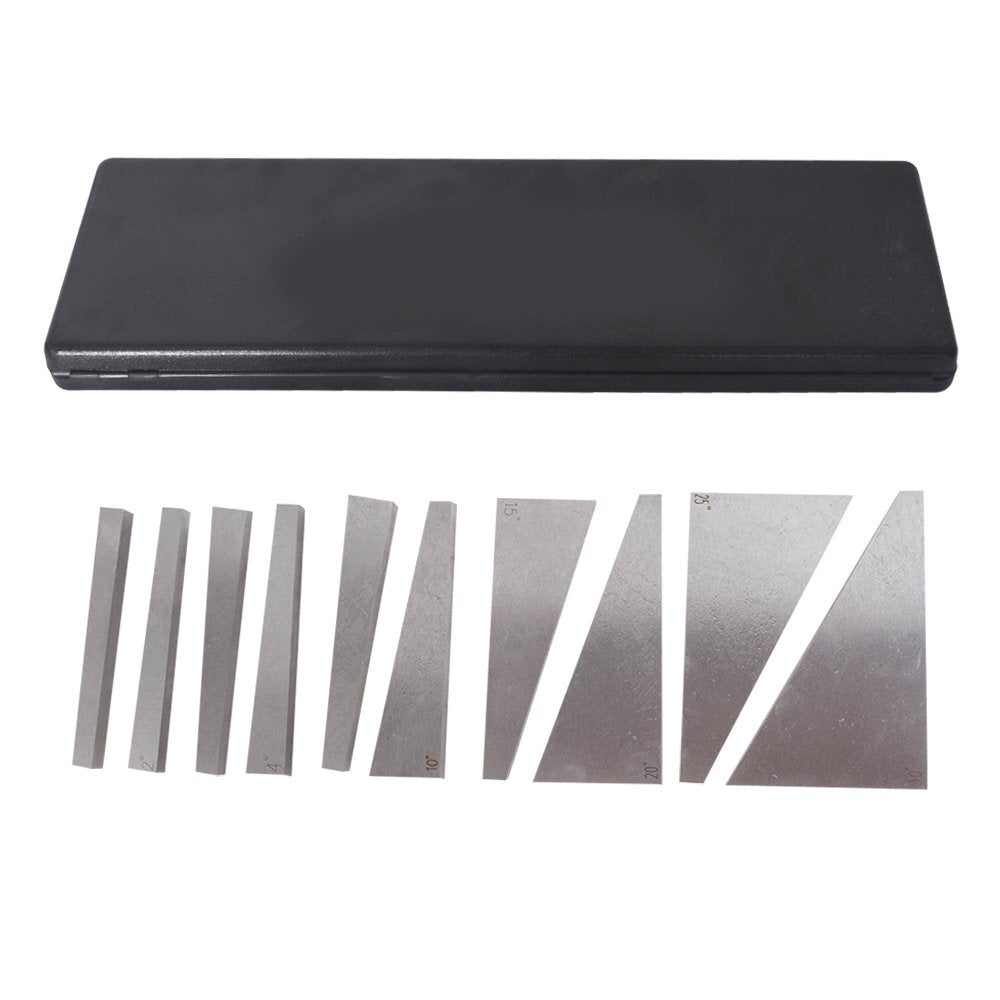 10 Piece Precision Angle Gauge Block Set 1 to 30 Degree Hardened Steel
