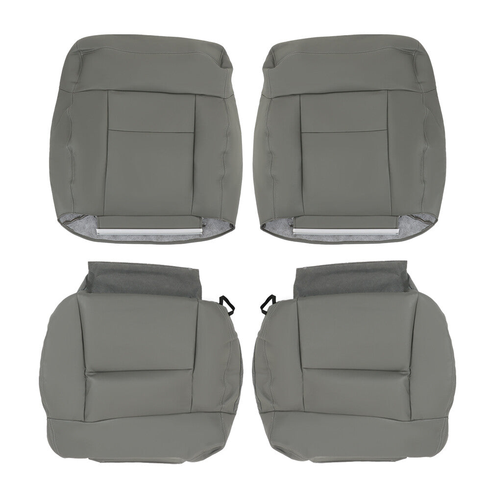 Gray Leather Front Seat Cover Set for 2004-2008 Ford F-150 Lariat FRSD0304DBTL