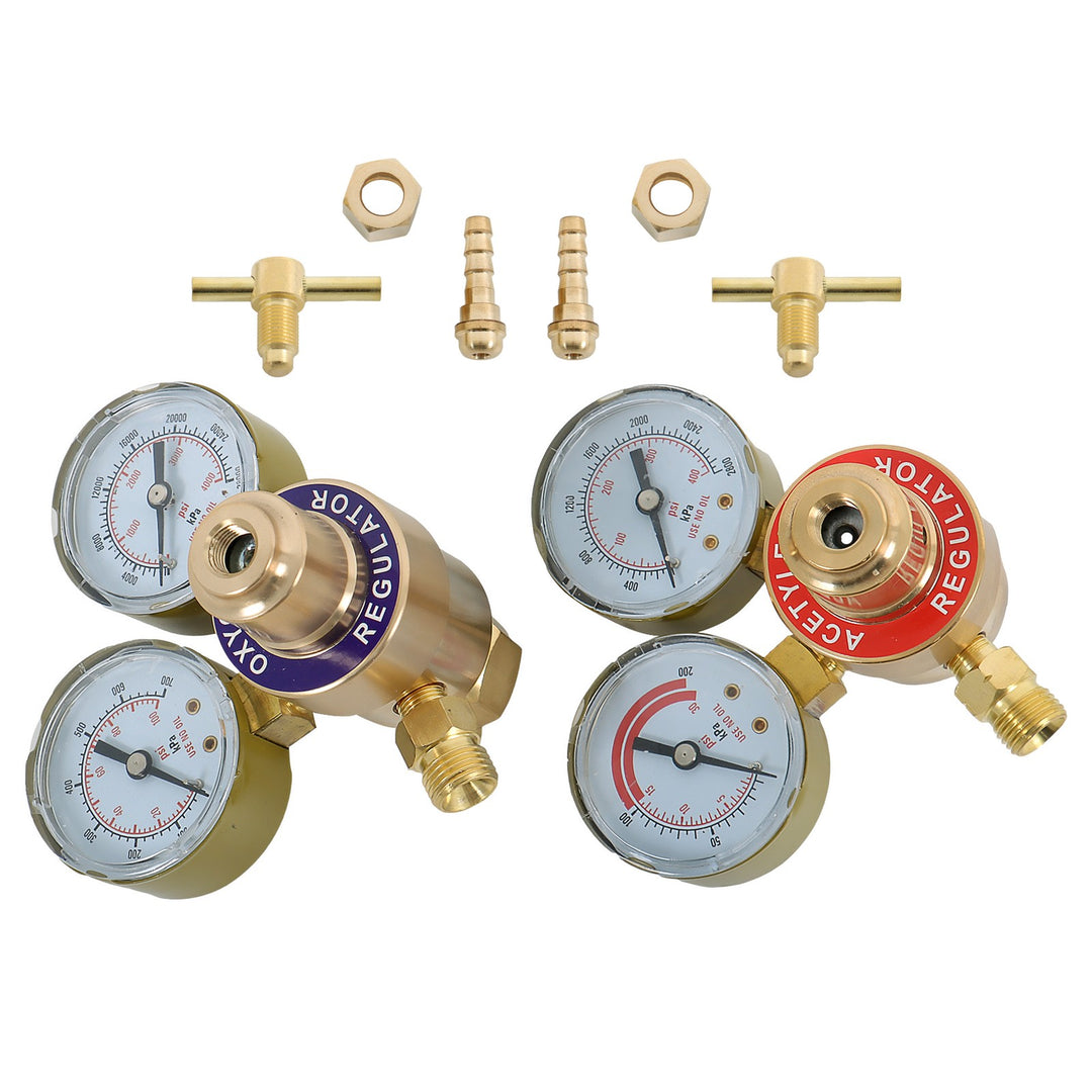 Oxygen and Acetylene Welding Regulator Set Dual Gauge CGA540 CGA200