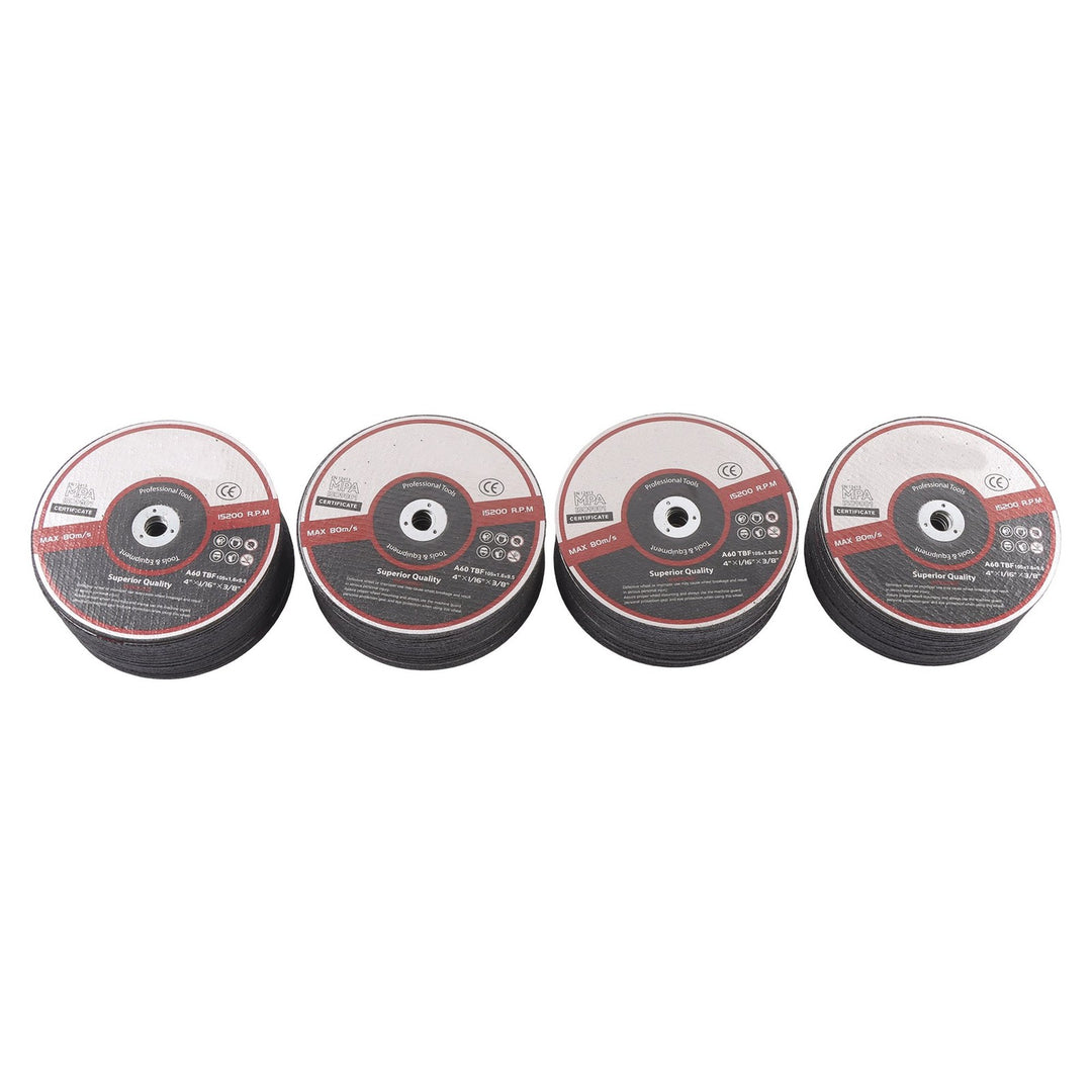 4 x 1/16 x 3/8 Inch Cut Off Wheels for Metal and Stainless Steel 100 Pack