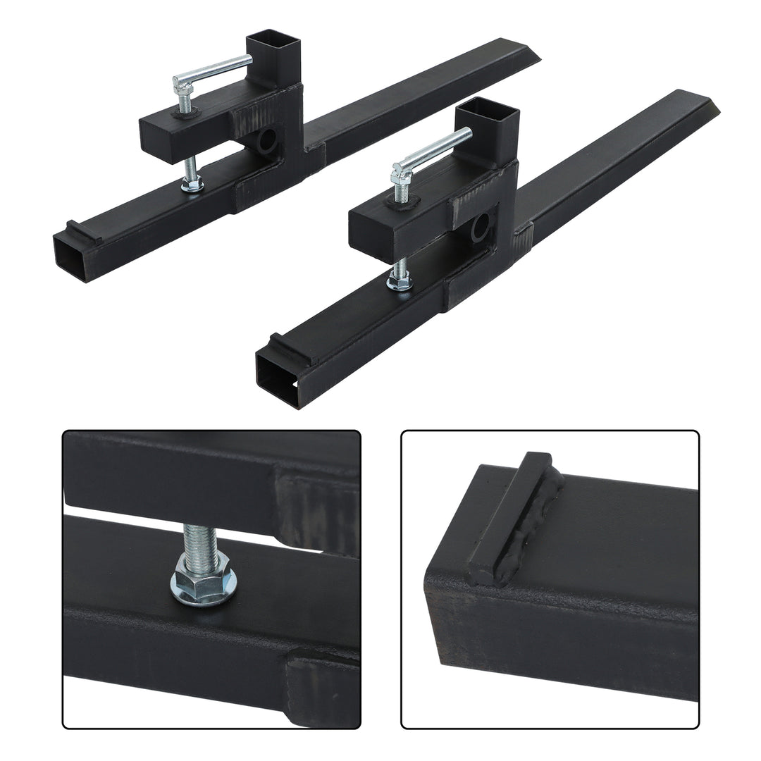 43 Inch Clamp-On Pallet Forks 2000 Lb for Tractor and Skid Steer Buckets