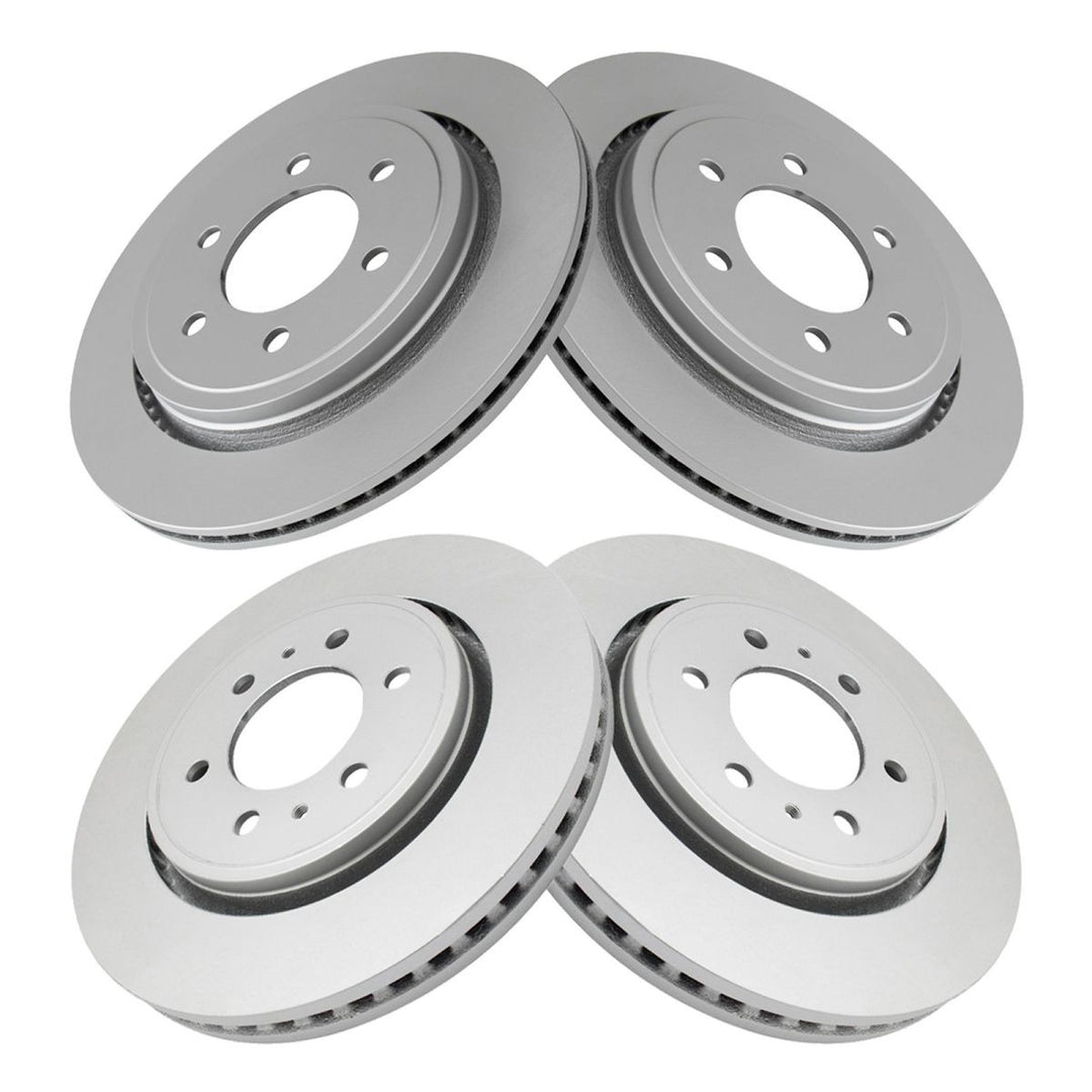 Front and Rear Coated Brake Rotor Set for 2015-2017 Ford F-150