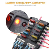 1Pc Universal 12-Way Blade Fuse Box Block Holder Indicator LED For Auto Car Boat – product image