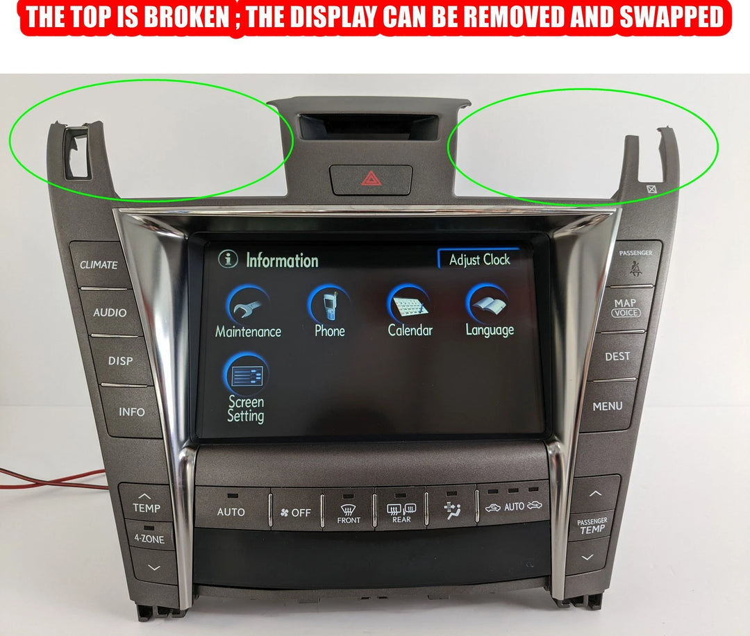 2007-2009 Lexus LS460 LS600h Navigation Audio Display and Climate Control 86430-50080 OEM - product image