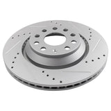 Rear Performance Drilled & Slotted Rotor & Ceramic Pad Kit for Audi S3, RS3, TTS & VW Golf R, Atlas