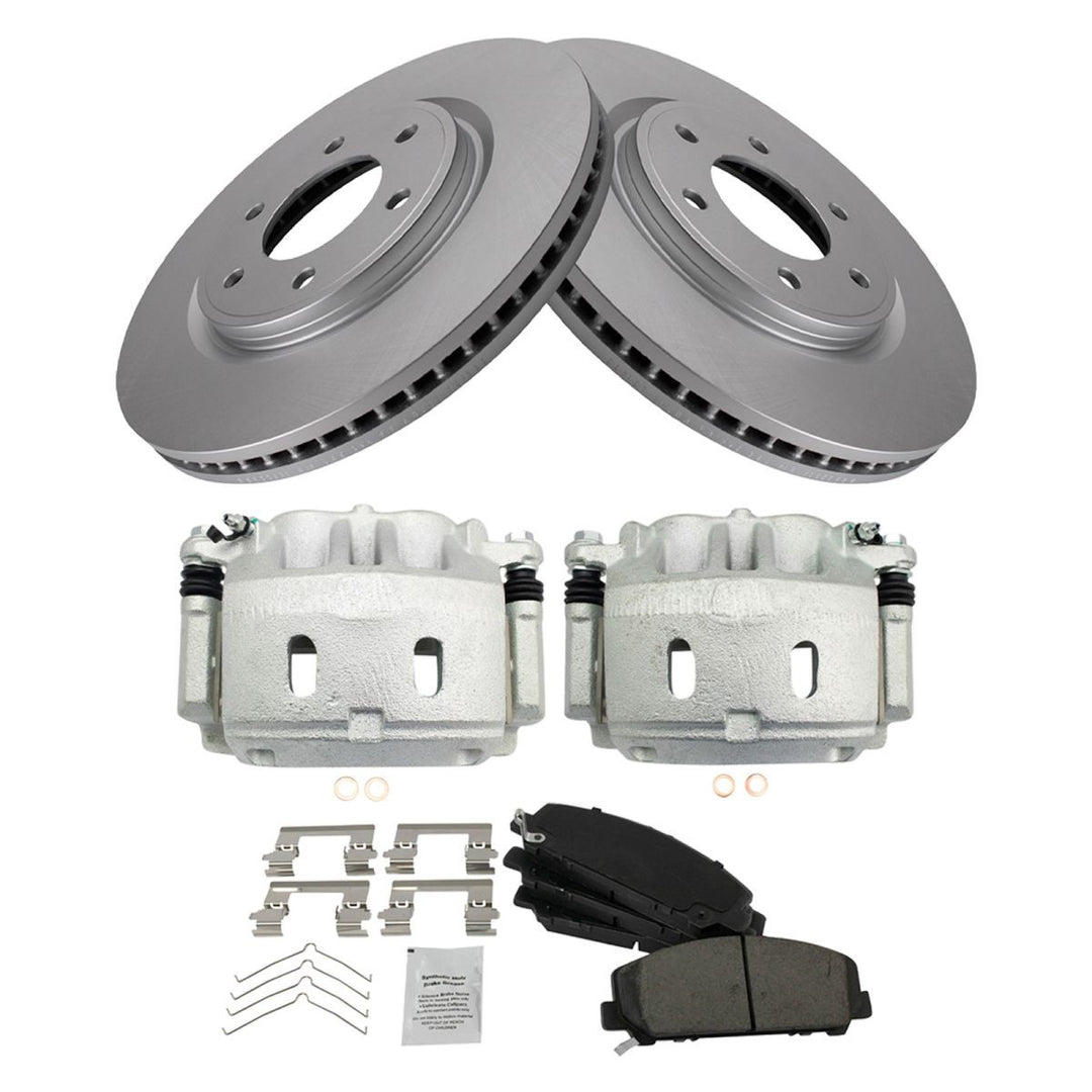 Front Ceramic Brake Pad, Rotor and Caliper Kit for 2011-2023 Nissan Titan, Armada and Infiniti QX56, QX80