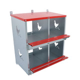 4 Compartment Metal Chicken Nesting Box Wall Mount for Hens